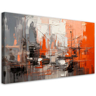 Lærred print, Abstrakt grå urban