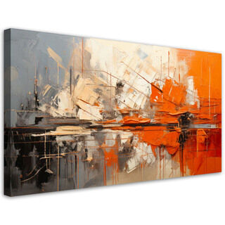 Lærred print, Abstrakt geometrisk orange