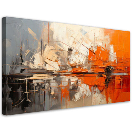 Lærred print, Abstrakt geometrisk orange