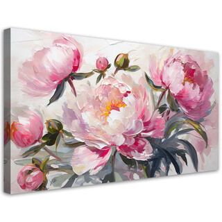 Lærred print, Pink pæoner blomster
