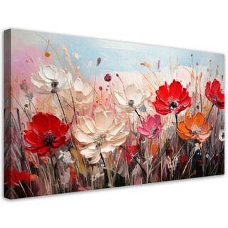 Lærred print, Blomster i en eng