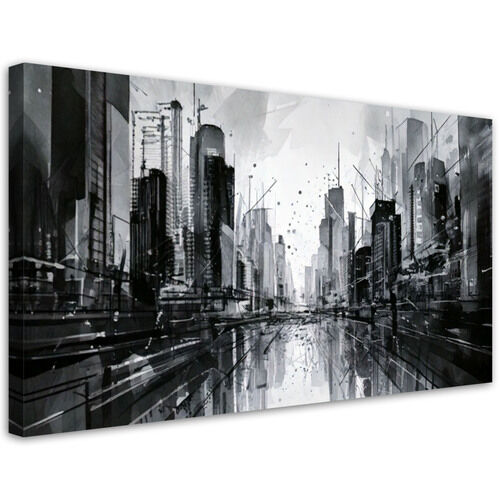 Lærred print, By arkitektur abstrakt bygninger