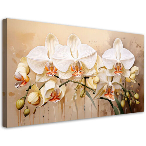 Lærred print, Orkideer Blomster Botanik