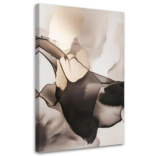 Lærred print, 3D Abstrakt Beige Brun Moderne