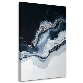 Lærred print, Abstrakt Marmor Grå Sort Minimalisme