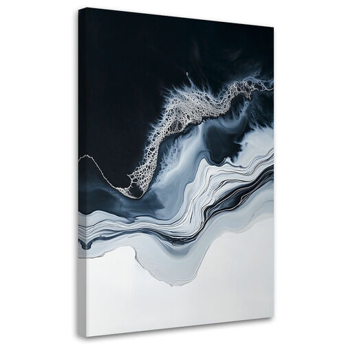 Lærred print, Abstrakt Marmor Grå Sort Minimalisme