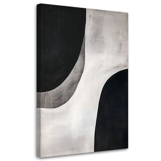 Lærred print, Sort og hvid Abstrakt Minimalisme