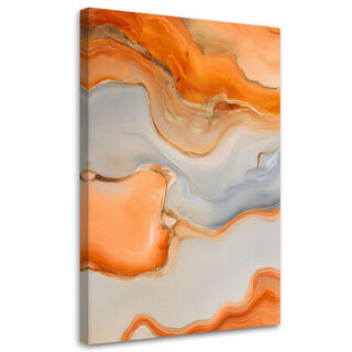 Lærred print, Grafisk Abstrakt Marmor Orange