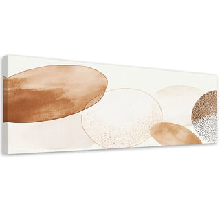 Lærred print, Cirkler Hjul Akvarel Beige Minimalisme