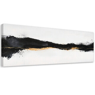 Lærred print, Abstrakt minimalisme Guld Sort