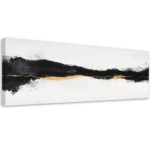 Lærred print, Abstrakt minimalisme Guld Sort