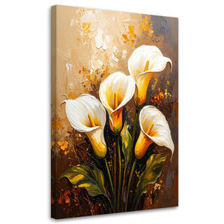 Lærred print, Calla liljer hvide blomster som malet