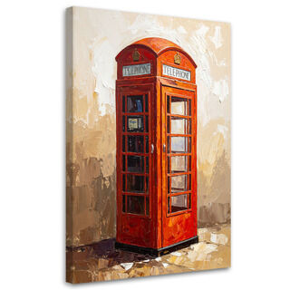 Lærred print, London beige telefonboks