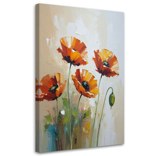 Lærred print, Røde valmuer blomster