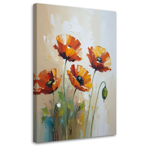 Lærred print, Røde valmuer blomster