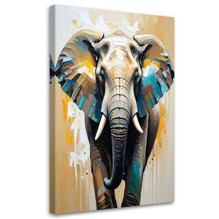 Lærred print, Elefant imitation oliemaleri