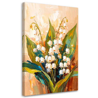 Lærred print, Liljekonvaller Blomster Planter Natur