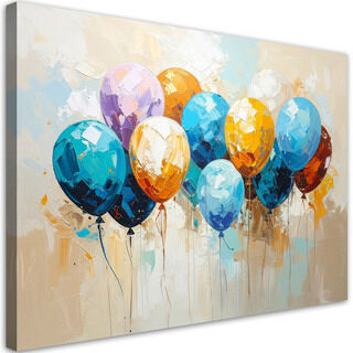 Lærred print, Farverige balloner