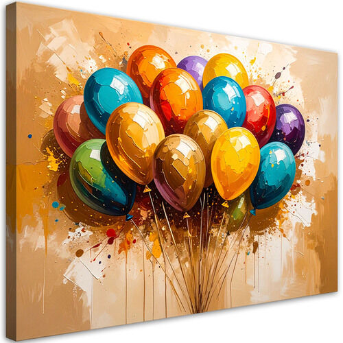 Lærred print, Farverige balloner