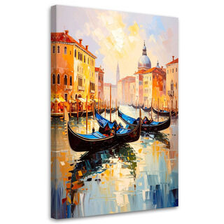 Lærred print, Gondoler i Venedig, Italien