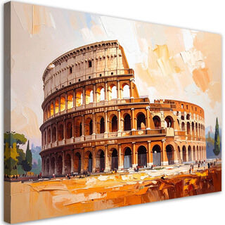 Lærred print, Romersk Colosseum Arkitektur