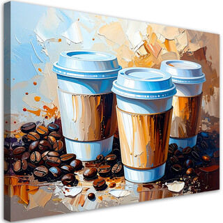Lærred print, Kaffekopper