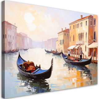Lærred print, Italien Venedig Gondoler Udsigt