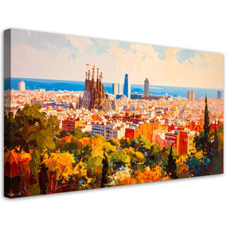 Lærred print, Barcelona bylandskab
