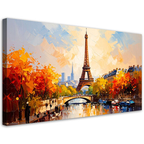 Lærred print, Panorama af Paris Eiffeltårnet