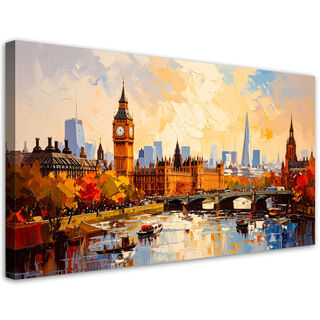 Lærred print, Panorama af London Big Ben