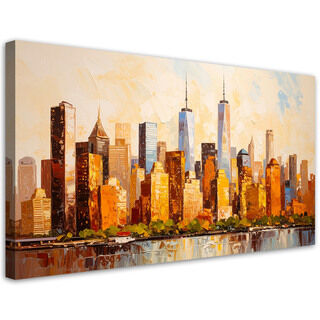 Lærred print, Panorama af New York Manhattan