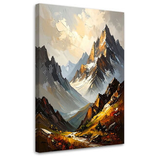 Lærred print, Landskab Bjerge Natur