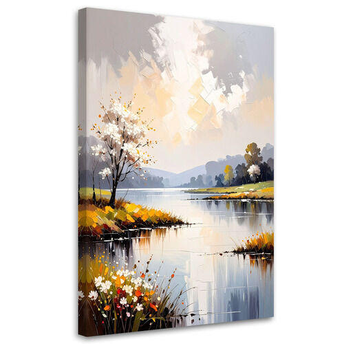 Lærred print, Landskab Sø Træer Natur
