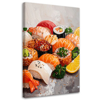 Lærred print, Farverig sushi