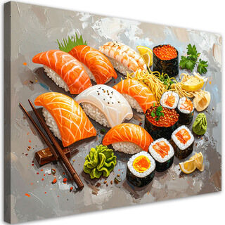 Lærred print, Sushi mad