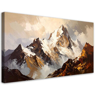 Lærred print, Bjerglandskab i beige