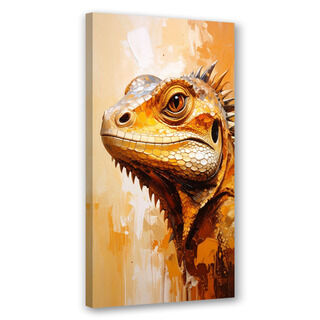 Lærred print, Øgle hoved reptiler