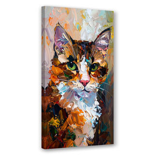 Lærred print, Abstrakt farverig kat