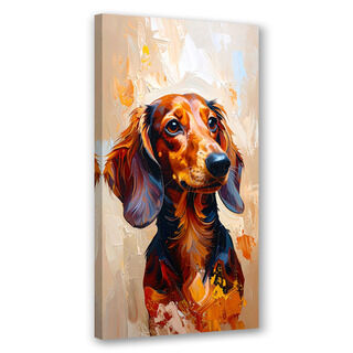 Lærred print, Brun gravhund Dyre