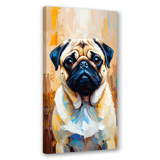 Lærred print, Mops Hund Dyre Beige