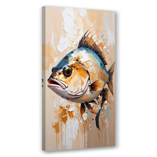 Lærred print, Havfisk beige