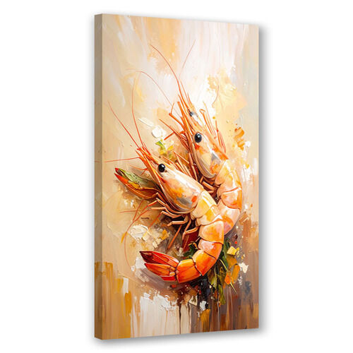 Lærred print, Rejer skaldyr sushi