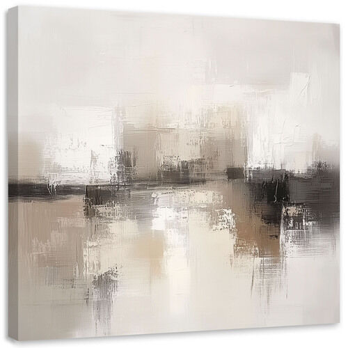 Lærred print, Abstrakt beige grå beton