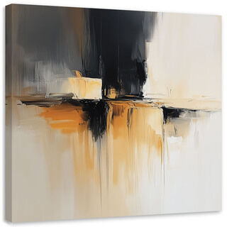 Lærred print, Abstrakt beige orange