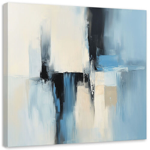Lærred print, Abstrakt beige blå