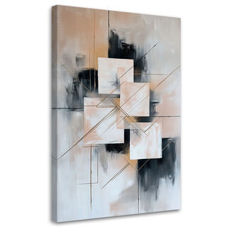 Lærred print, Abstrakt geometriske firkanter