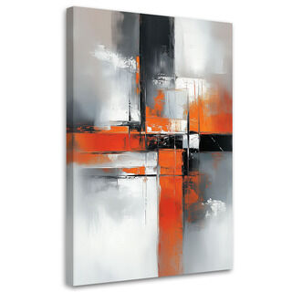 Lærred print, Abstrakt grå beton orange