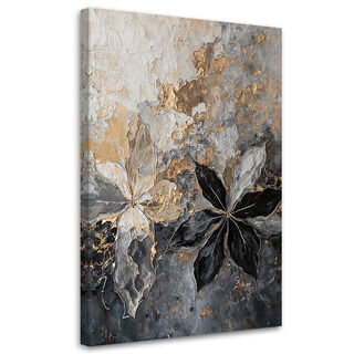 Lærred print, Blade Abstrakt Tekstur Guld - (80x120)