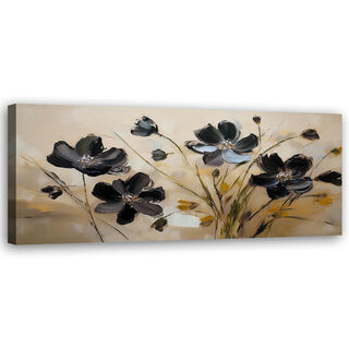 Lærred print, Malede valmueblomster - (90x30)
