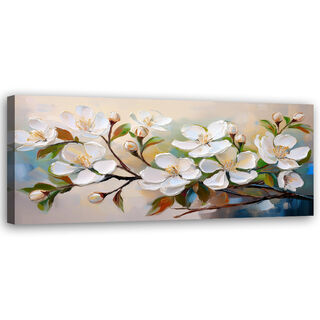 Lærred print, Æbleblomst malet - (120x40)